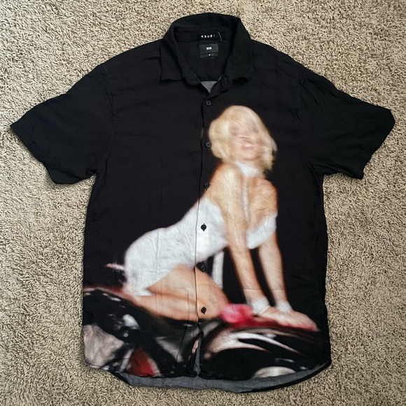 Ksubi Silk Marilyn Monroe Button Up Shirt